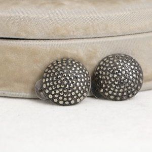 Vintage Round Clip Earrings with Marcasite